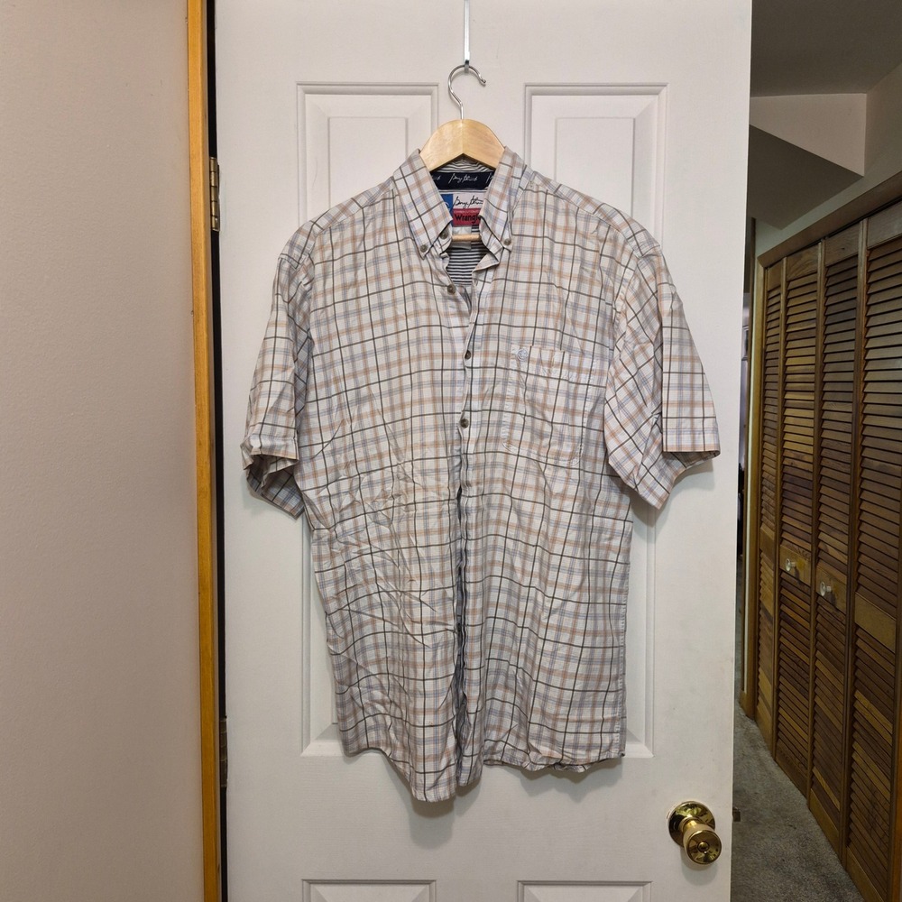 Wrangler George Strait Cowboy Cut Plaid Short Sleeve Button Down Shirt Mens XL